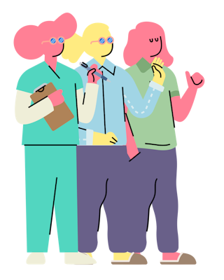 occupational therapy Three people standing next to each other.
